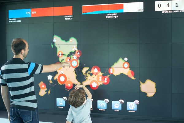 Interactive game on video wall