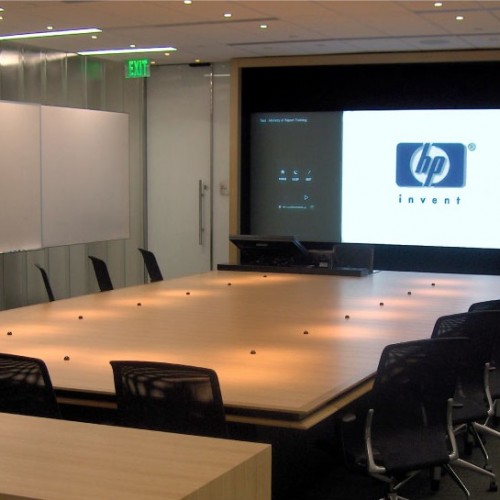 Interactive conference room video wall