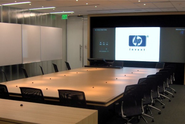 Interactive conference room video wall