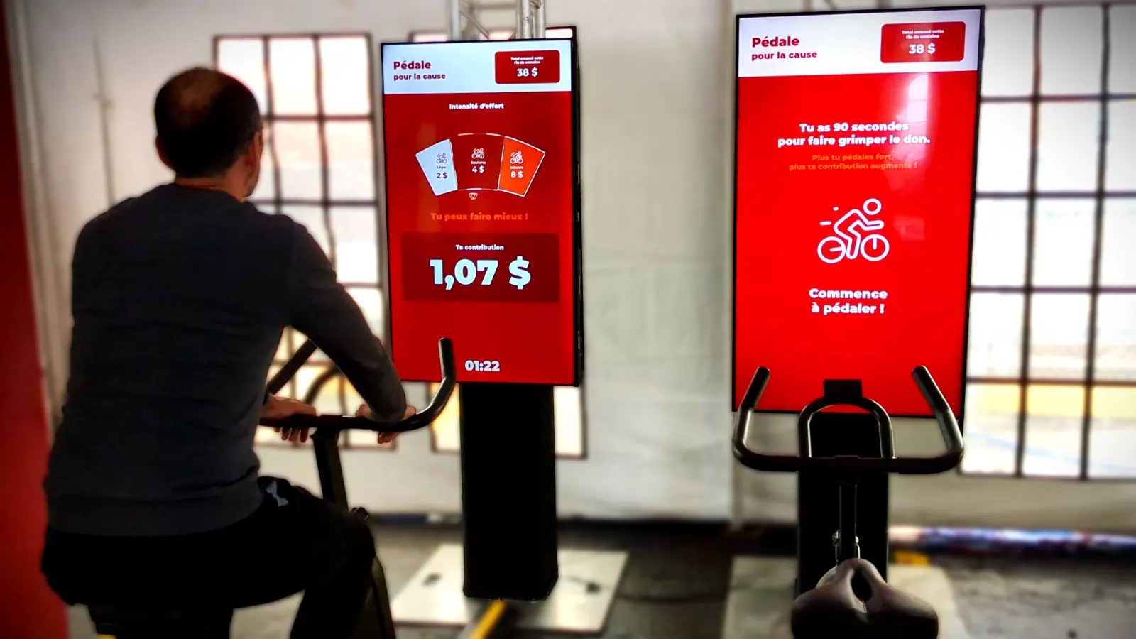 Interactive bike installation for a corporate event
