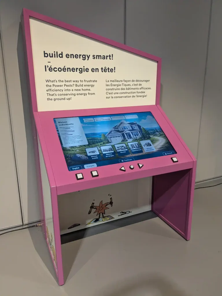 The Eco-Home touchscreen Interactive Station at Inside the Walls Exhibition